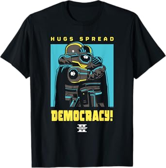Helldivers 2 PlayStation Video Game Hugs Spread Democracy T-Shirt