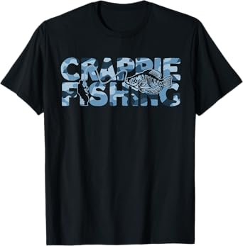 Crappie Fisherman Blue Camouflage Crappie Fishing T-Shirt