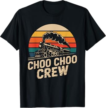 Choo Choo Crew Retro steam locomotive Steam Engine T-Shirt