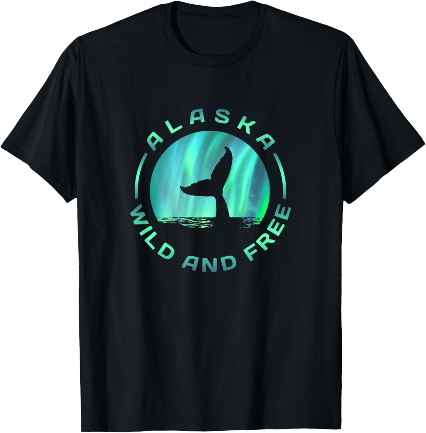 Alaska - Whale With Northern Lights - Wild and Free T-Shirt