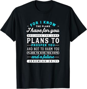 Christian Jeremiah 29 11 Hope Bible Verse Scripture Quote T-Shirt