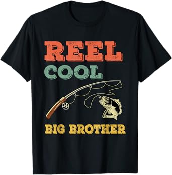Reel Cool Big Brothers Gift Older Brother Boys Fishing Gift T-Shirt