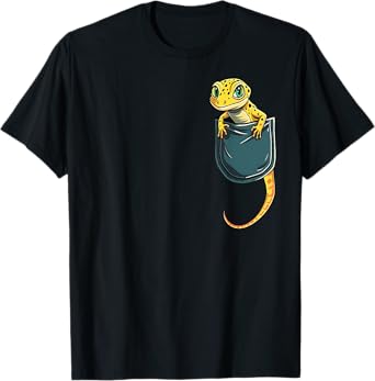 Lizard Reptile Leopard Gecko Lover Pocket Tee Men Women Kid T-Shirt