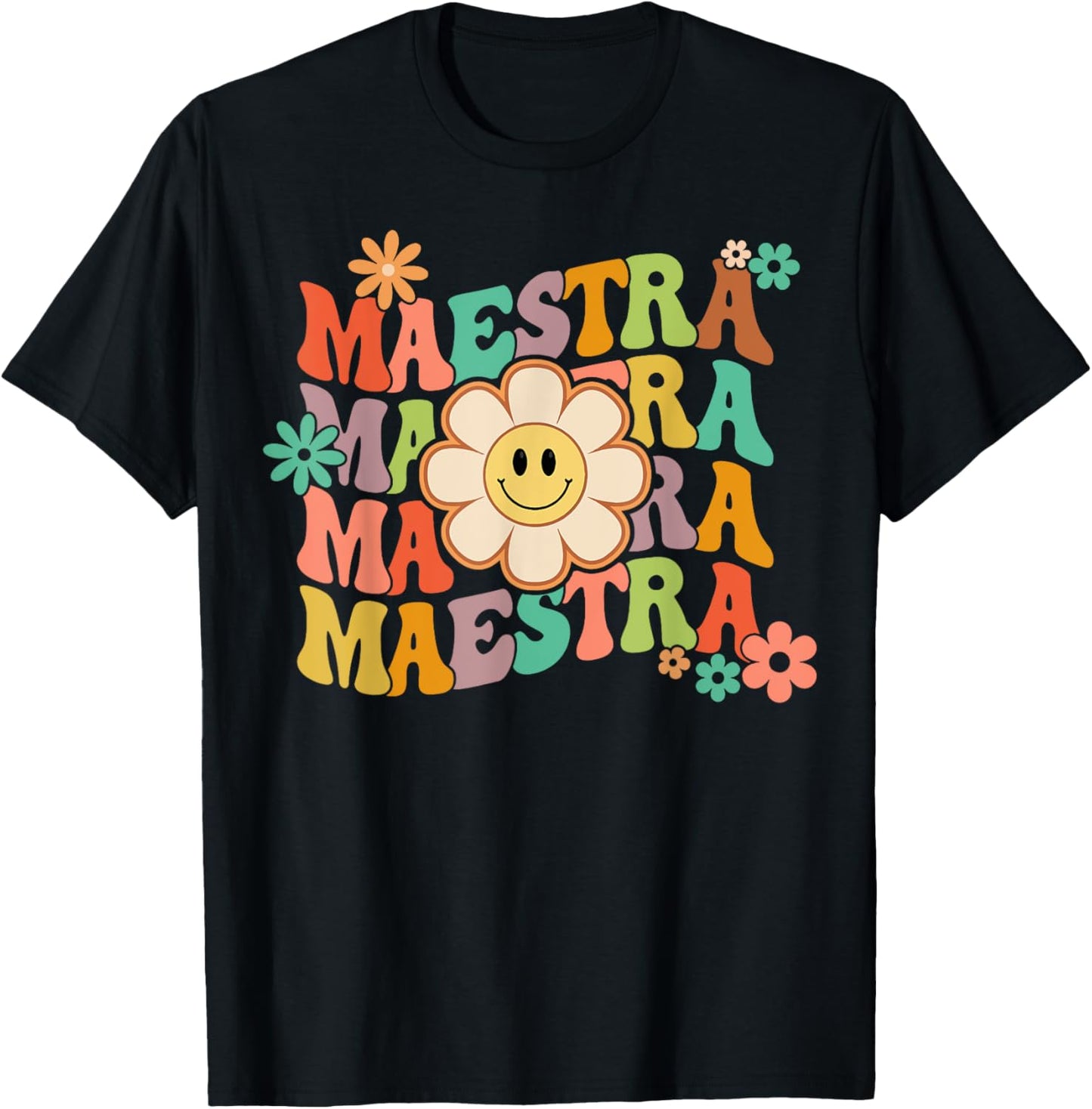 Maestra Cute Daisy Flower Spanish Teacher Bilingual Education T-shirt by TeeBrew