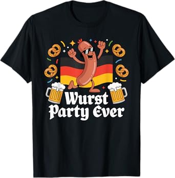 Wurst Party Ever Fun Oktoberfest Beer Pretzel T-Shirt
