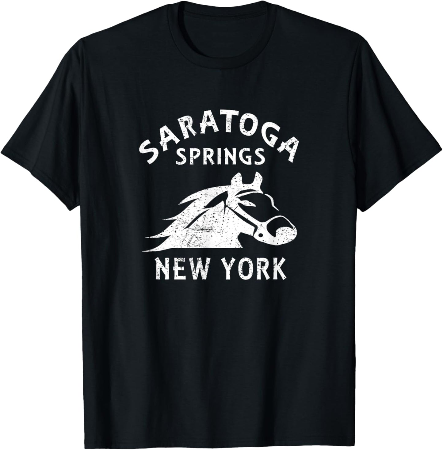 Saratoga Springs NY Horse Vintage Graphic Racing Souvenir T-Shirt