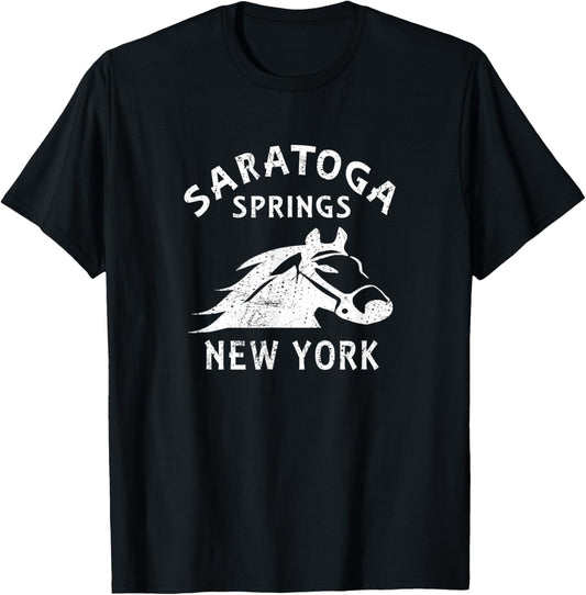 Saratoga Springs NY Horse Vintage Graphic Racing Souvenir T-Shirt