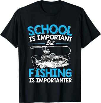 Fishing Shirt Youth Boys Fish Lover Teen Boys Fishing T-Shirt