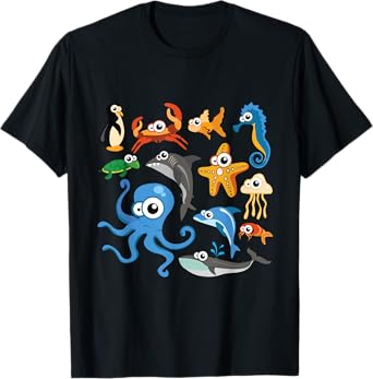 Sea animal shirt for kids, Sea animal costume for women, men T-Shirt