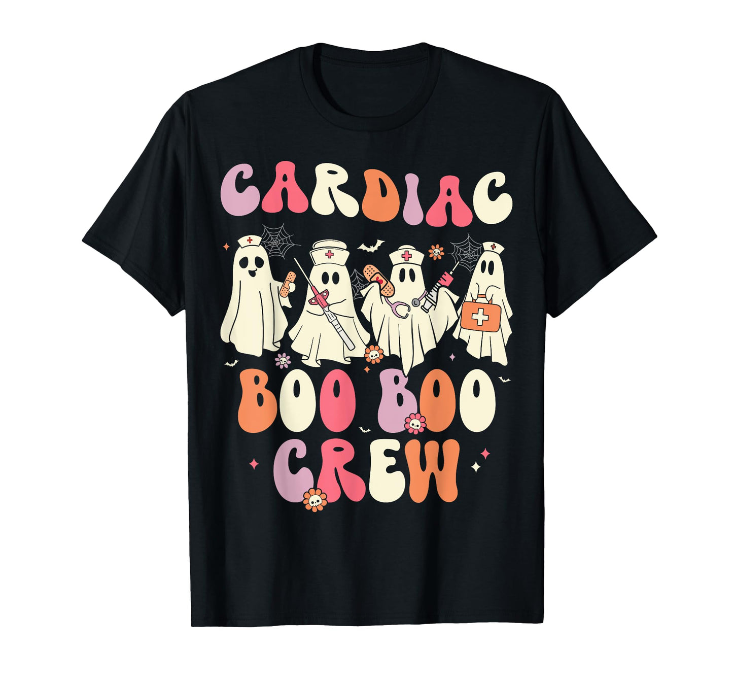 Halloween Cardiac Boo Crew Nurse Ghost Cute Health Worker T-Shirt