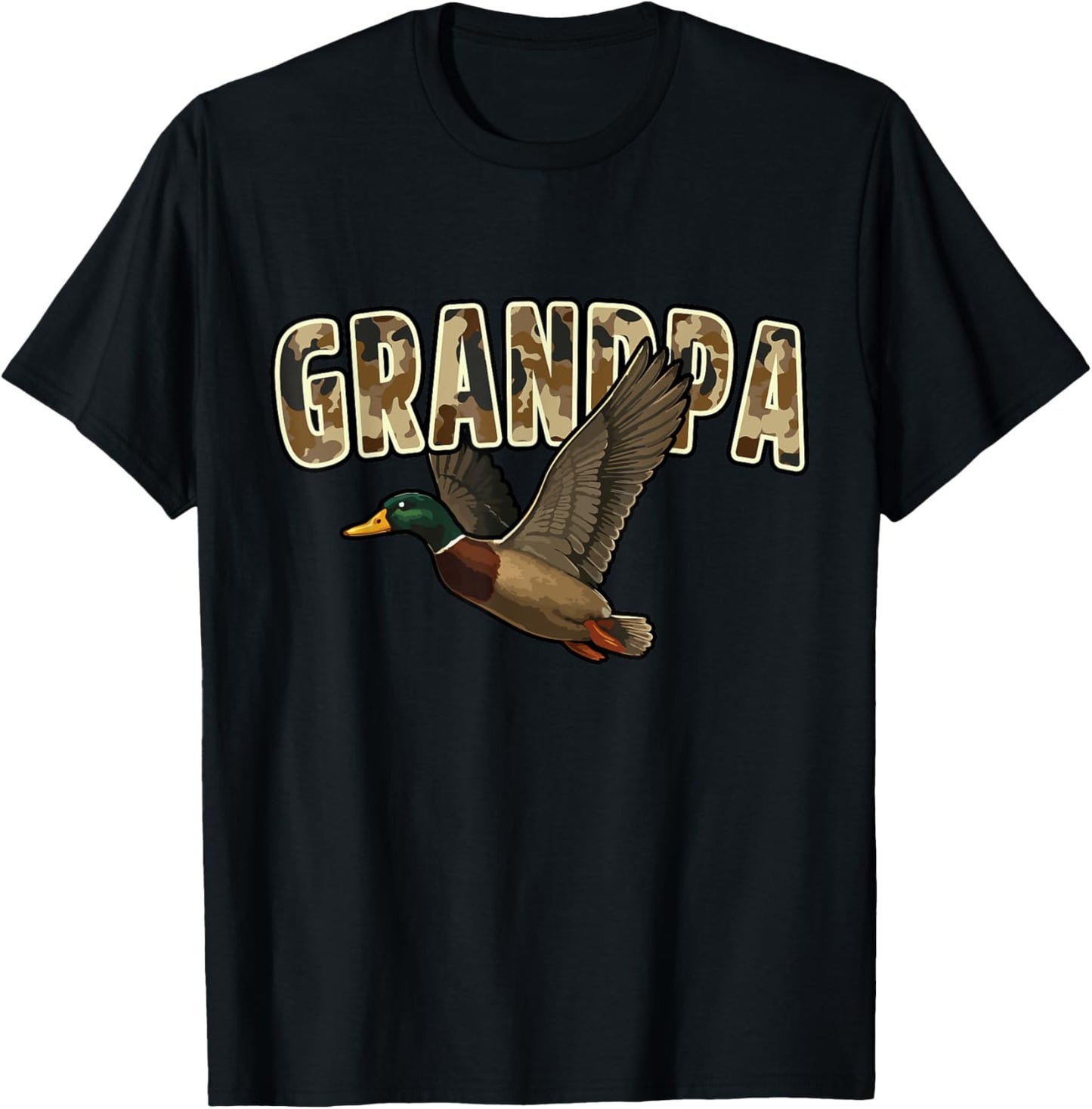 Camouflage Vintage Mallard Duck Retro Camo Hunting Grandpa T-Shirt