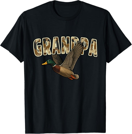 Camouflage Vintage Mallard Duck Retro Camo Hunting Grandpa T-Shirt