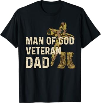 Man Of God Veteran Dad Christian Jesus Camouflage Army Camo T-Shirt