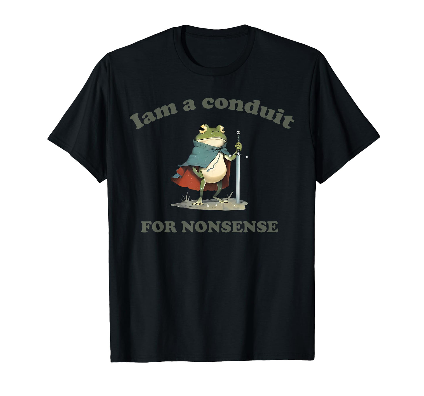 Funny Meme Silly Frog Conduit for Nonsense Humor Men Women T-Shirt