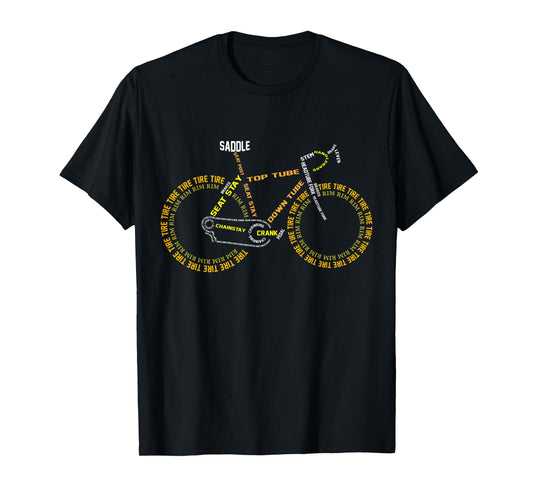Funny Bicycle Anatomy Cyclist Cute Cycling Is Life Bikes T-Shirt