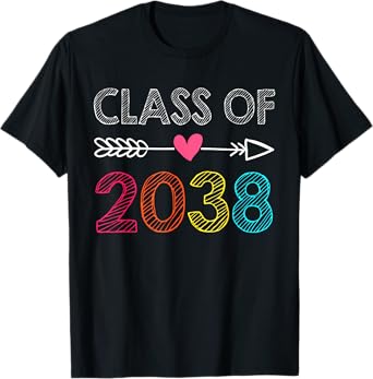 Class of 2038 Grow With Me First Day of School Graduation T-Shirt