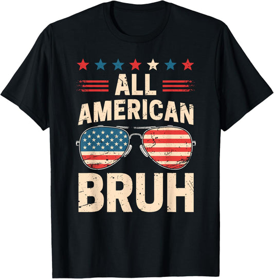 All American Bruh 4th Of July Boys Patriotic Usa Teens Kids T-shirt