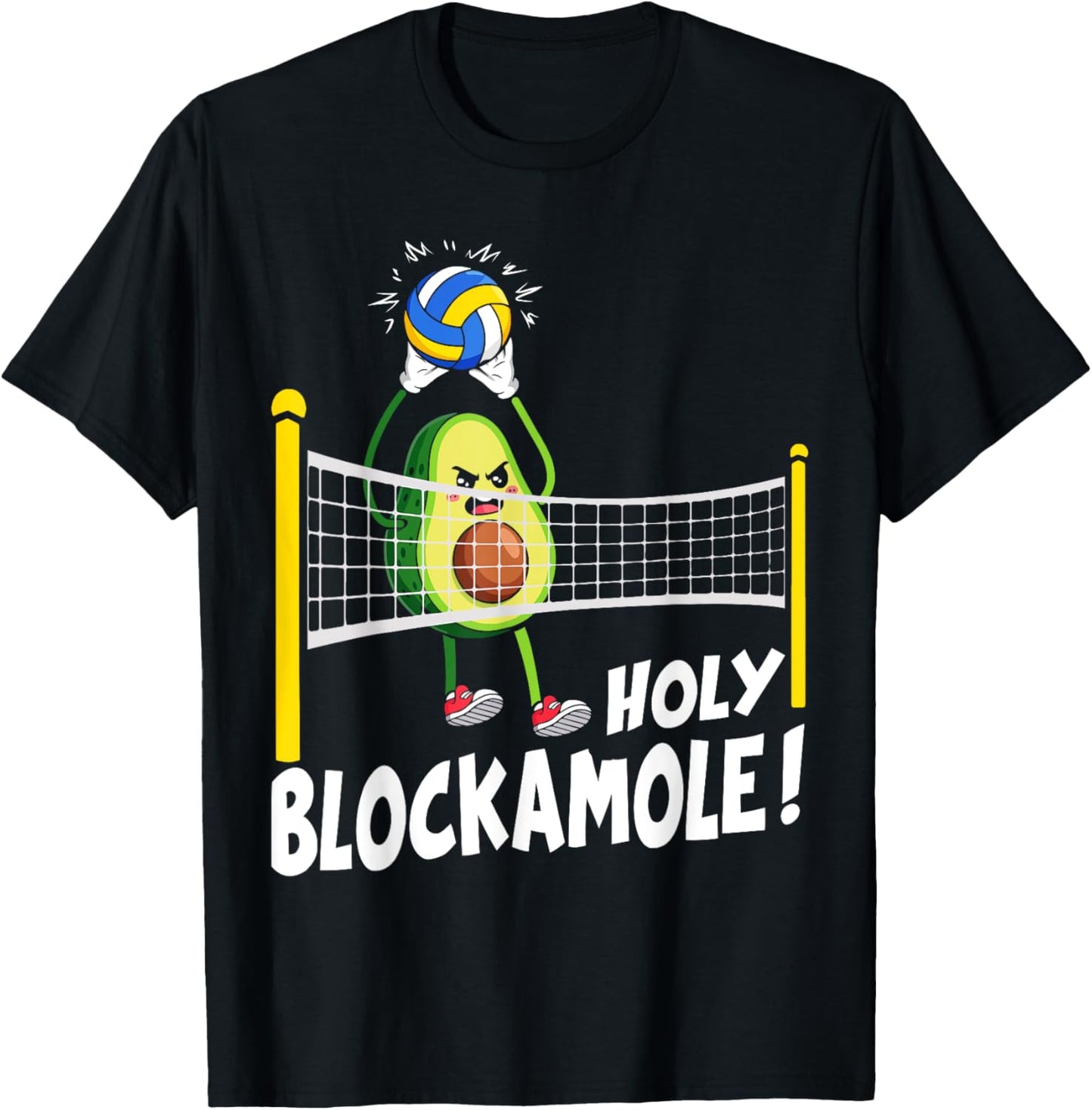 Holy Blockamole Volleyball Player Cute Funny Avocado T-shirt