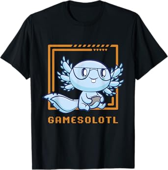 Gamesolotl Gamer Axolotl Playing Video Games Walking Fish T-Shirt