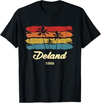 Vintage Deland Florida Palm Trees FL Retro T-Shirt