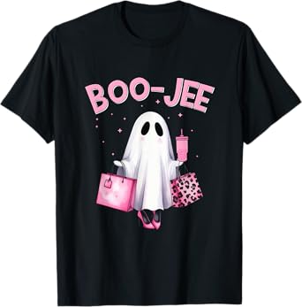 Boujee Boo Jee Spooky Ghost Funny Halloween Women Girls T-Shirt