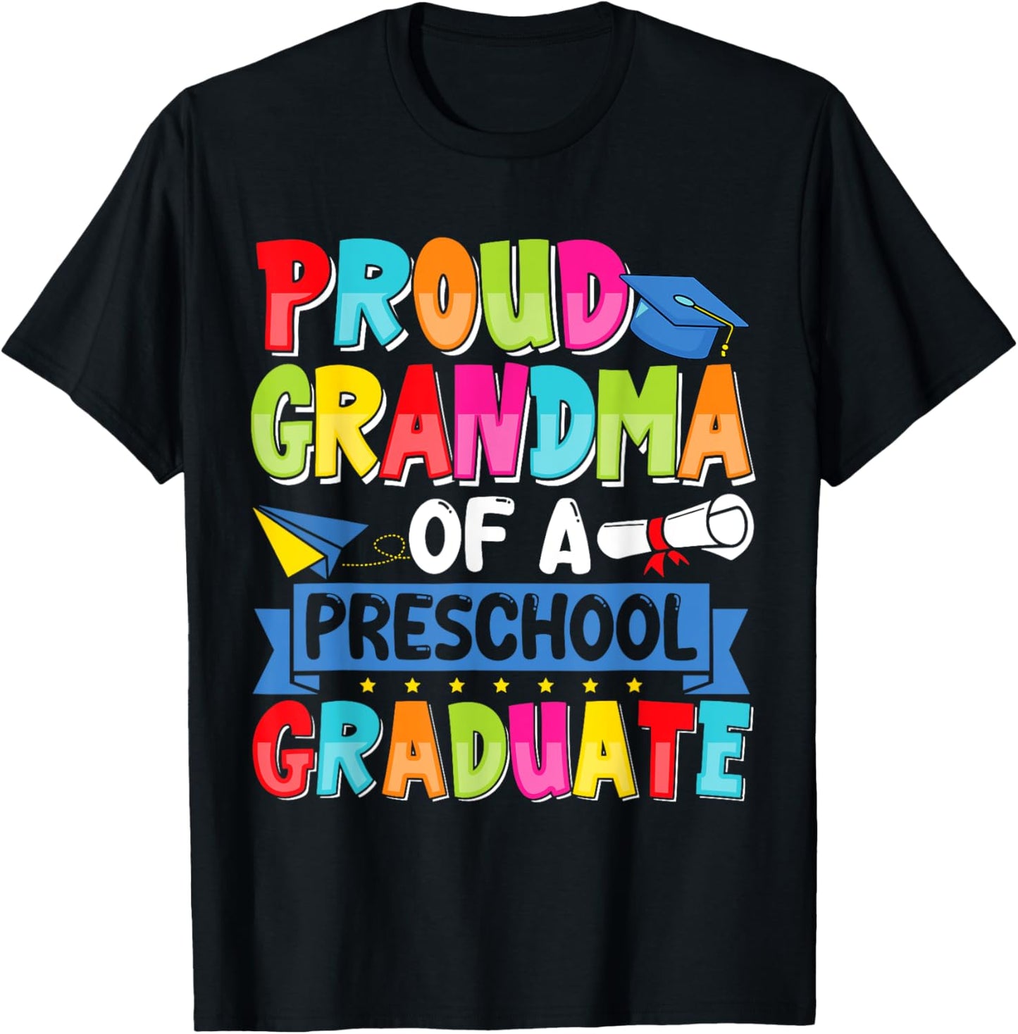 Retro Proud Grandma Of A Preschool Graduate Pre-K Graduation T-Shirt