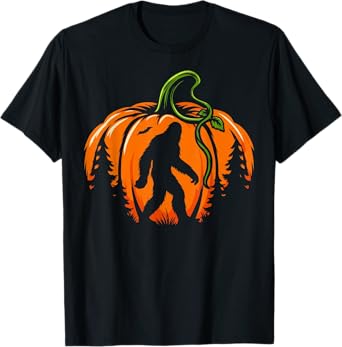 Bigfoot Pumpkin Halloween Costume Sasquatch Men Women Kids T-Shirt