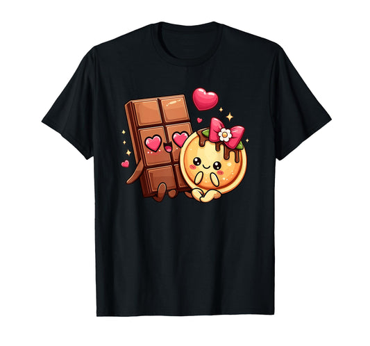 Choco And Pancake Couples Love Matching Chocolate Day T-Shirt