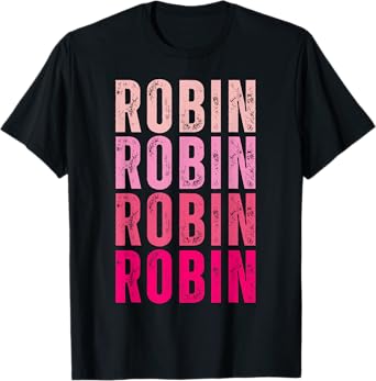 Robin Personalized Name I Love Robin Vintage T-Shirt