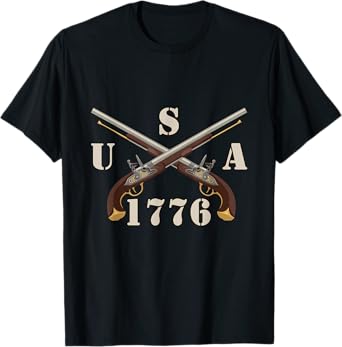 Muzzleloader Rifle Funny Muzzleloading Flintlock US Flag T-Shirt