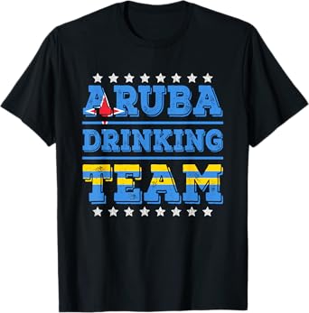 Aruba Drinking Team Aruba Flag Funny Drinking T-Shirt