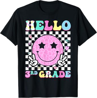 Hello 3rd Grade Groovy Back to School Third Grade Girls Kids T-Shirt