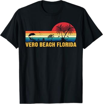 Family Vacation Vintage Vero Beach Florida Sea Turtle T-Shirt