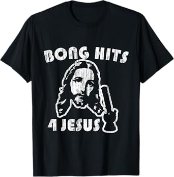 Flippin Sweet Gear Bong Hits 4 Jesus Unisex Adult T-Shirt Black Small