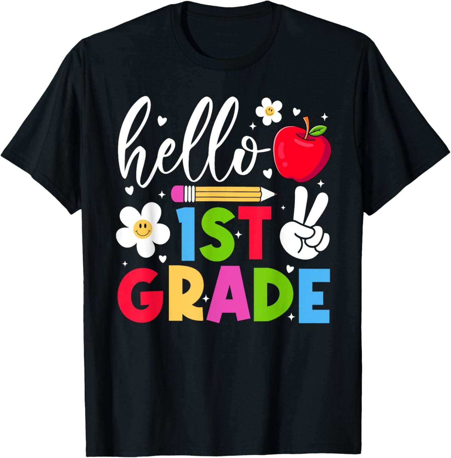 Hello First Grade Team Boy Girl Back To School T‑Shirt by TeeBrew