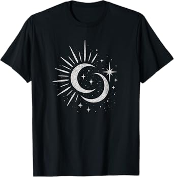 Moon Sun Celestial Stars Grunge Astrology Goth Aesthetic T-Shirt