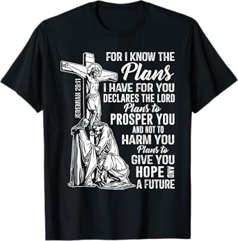 Jeremiah 2911 Christian Bible Verse Gifts Cross Scripture ap T-Shirt