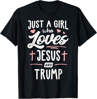 Just A Girl Who Loves Jesus And Trump Christmas 2024 T-Shirt