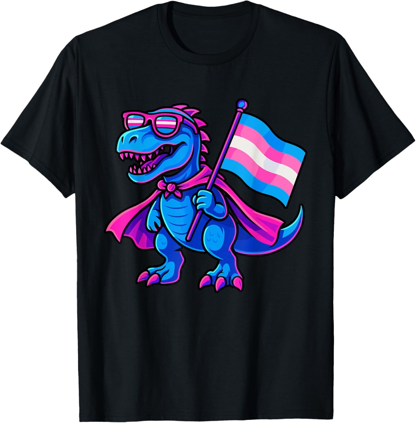 Transgender T-Rex Pride LGBTQ Trans Flag Dinosaur T-Shirt