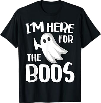 I'm Here For The Boos Shirt Men Women Kids Halloween Ghost T-Shirt
