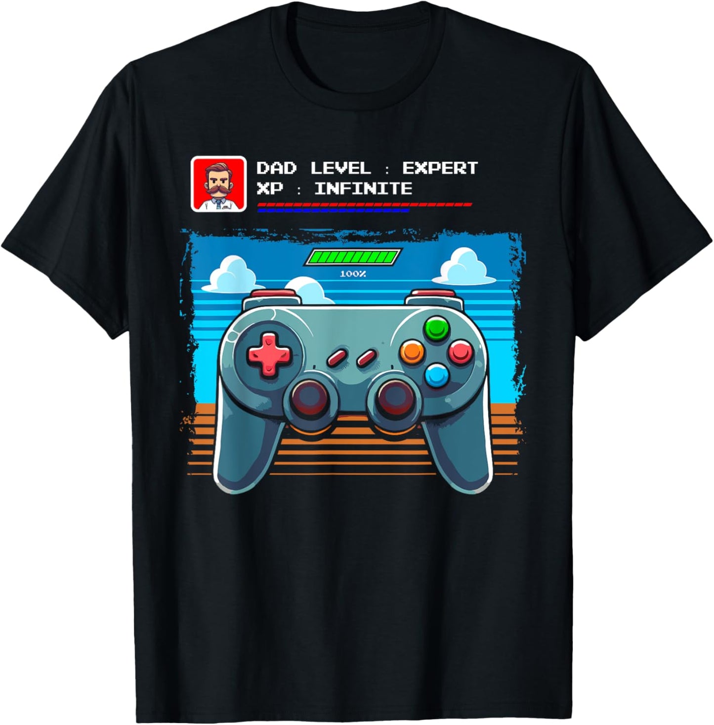 Dad Level Expert Father's Day Funny Daddy Fatherhood Quote T-Shirt