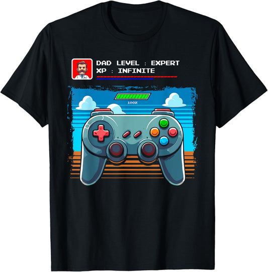 Dad Level Expert Father's Day Funny Daddy Fatherhood Quote T-Shirt