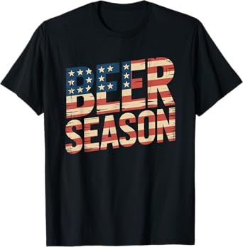 Beer Season Drinking Men 4th of July USA T-Shirt