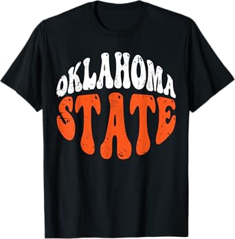 Oklahoma State Tee.Retro Vintage Distressed Design American T-Shirt