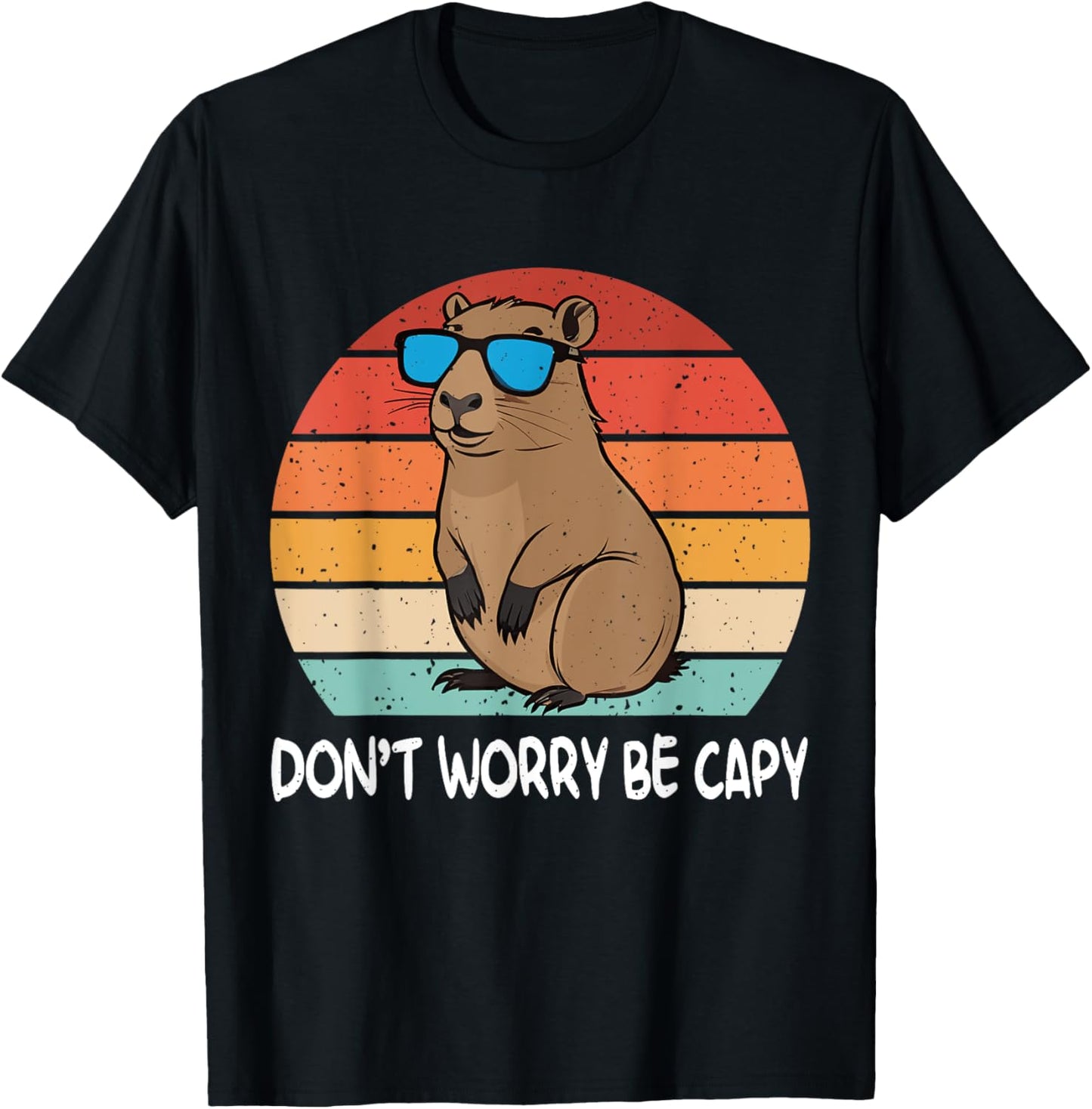 Don’t Worry Be Cappy Capybara Motivational Tee by TeeBrew