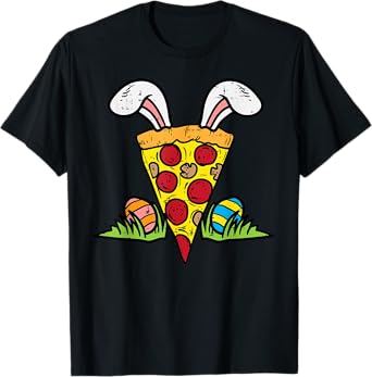 Easter Pizza Slice Bunny Ears Funny Snack Food Lover Foodie T-Shirt