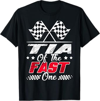 Tia Of The Fast One First Birthday Racing Car Family T-Shirt