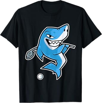 Shark Golf Player Golfer Golfing Funny Kids Boys T-Shirt