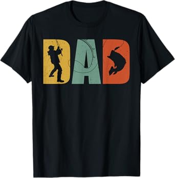 Vintage Fishing Dad Fathers Day Halloween Dad Costume Fisher T-Shirt