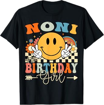 Noni Of The Birthday Girl Groovy Retro Vintage T-Shirt
